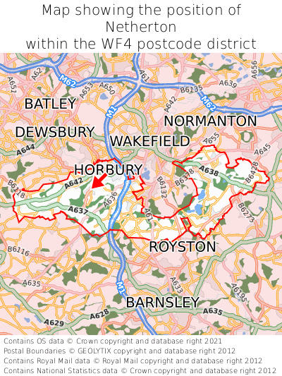 Map showing location of Netherton within WF4