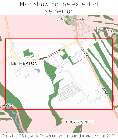 Map showing extent of Netherton as bounding box