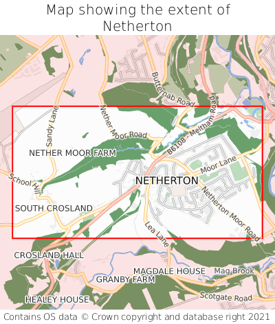 Map showing extent of Netherton as bounding box