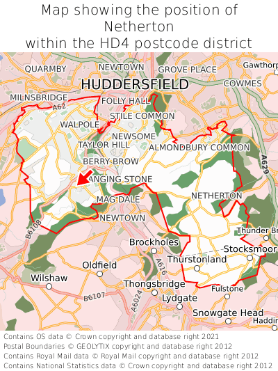 Map showing location of Netherton within HD4