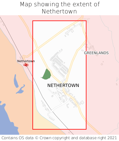 Map showing extent of Nethertown as bounding box