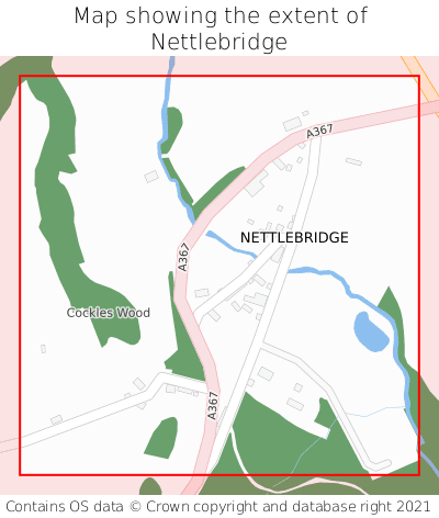 Map showing extent of Nettlebridge as bounding box