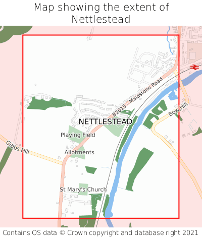 Map showing extent of Nettlestead as bounding box