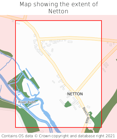 Map showing extent of Netton as bounding box