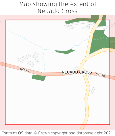 Map showing extent of Neuadd Cross as bounding box