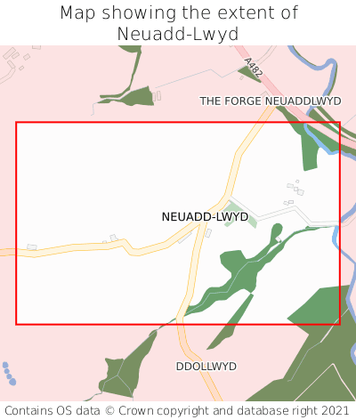 Map showing extent of Neuadd-Lwyd as bounding box