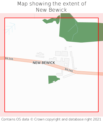 Map showing extent of New Bewick as bounding box