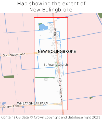 Map showing extent of New Bolingbroke as bounding box