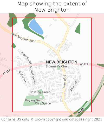 Map showing extent of New Brighton as bounding box