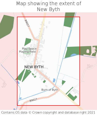 Map showing extent of New Byth as bounding box
