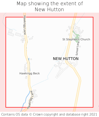 Map showing extent of New Hutton as bounding box
