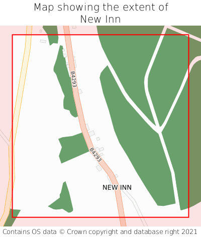 Map showing extent of New Inn as bounding box
