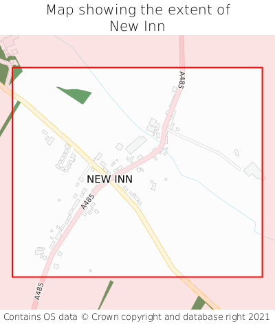 Map showing extent of New Inn as bounding box