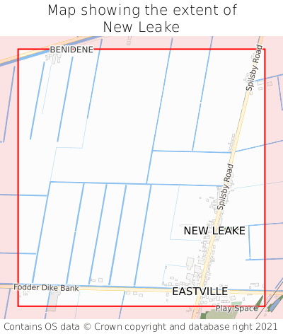 Map showing extent of New Leake as bounding box