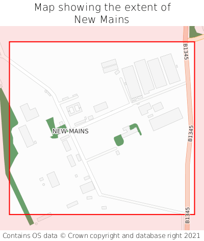 Map showing extent of New Mains as bounding box