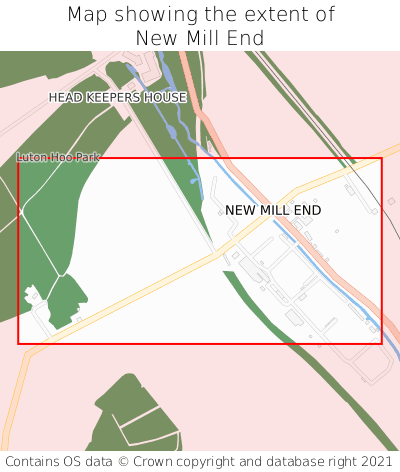 Map showing extent of New Mill End as bounding box