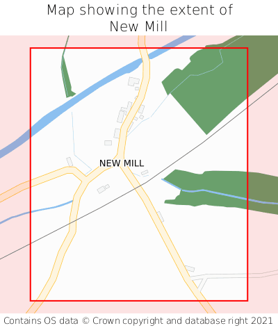 Map showing extent of New Mill as bounding box