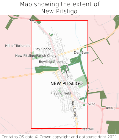 Map showing extent of New Pitsligo as bounding box