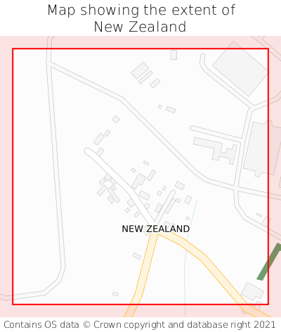 Map showing extent of New Zealand as bounding box