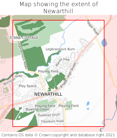 Map showing extent of Newarthill as bounding box