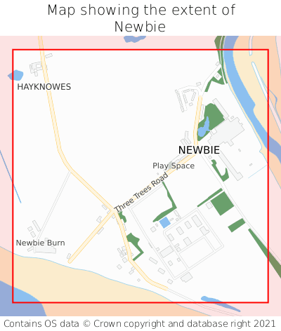 Map showing extent of Newbie as bounding box