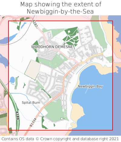 Map showing extent of Newbiggin-by-the-Sea as bounding box