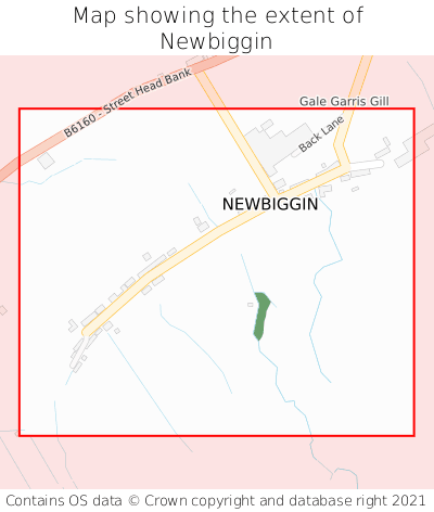 Map showing extent of Newbiggin as bounding box