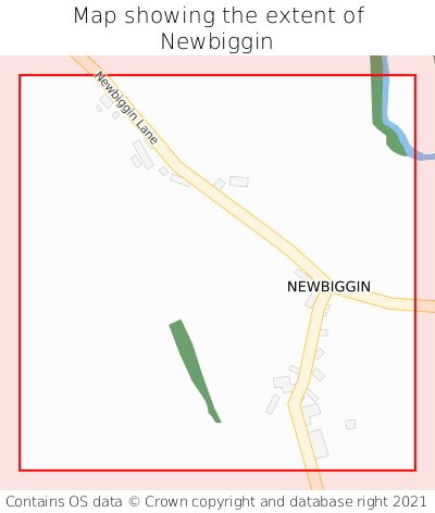 Map showing extent of Newbiggin as bounding box