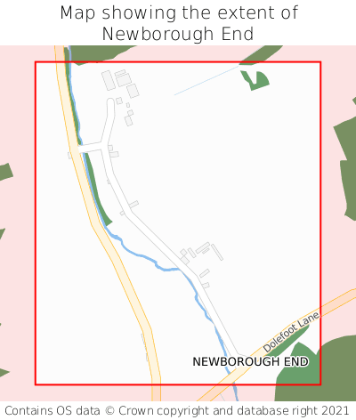 Map showing extent of Newborough End as bounding box