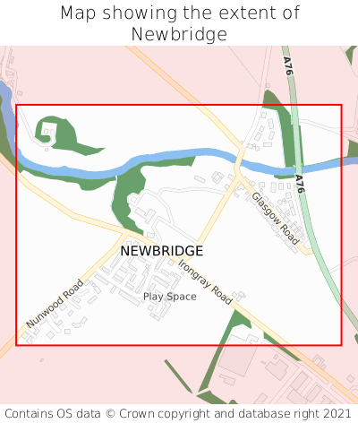 Map showing extent of Newbridge as bounding box