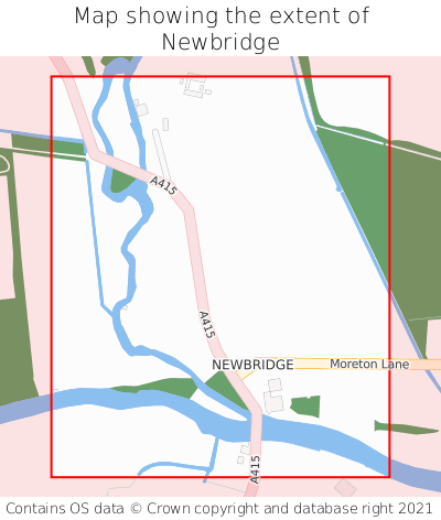 Map showing extent of Newbridge as bounding box
