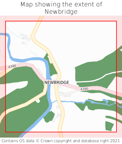 Map showing extent of Newbridge as bounding box