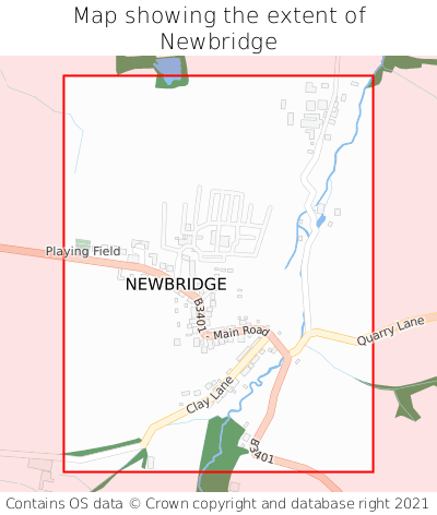 Map showing extent of Newbridge as bounding box