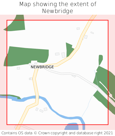 Map showing extent of Newbridge as bounding box