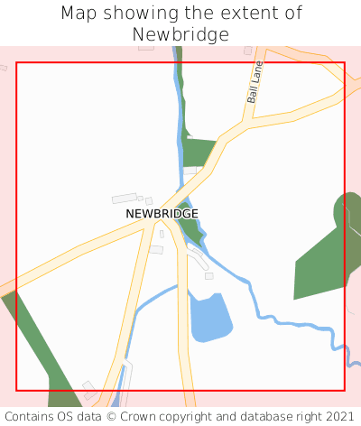 Map showing extent of Newbridge as bounding box