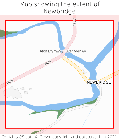 Map showing extent of Newbridge as bounding box