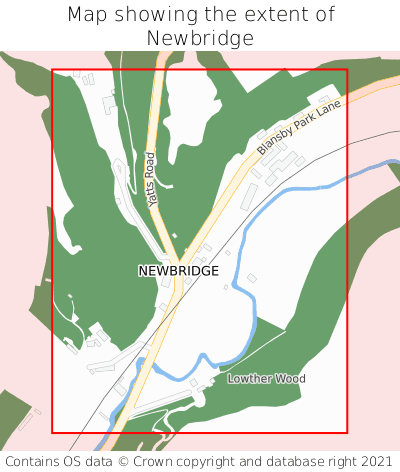 Map showing extent of Newbridge as bounding box