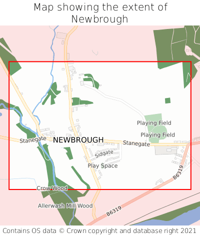 Map showing extent of Newbrough as bounding box