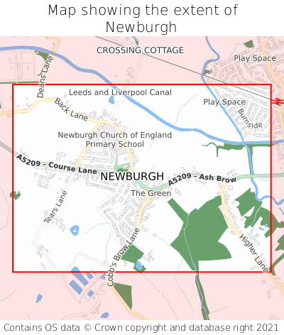 Map showing extent of Newburgh as bounding box