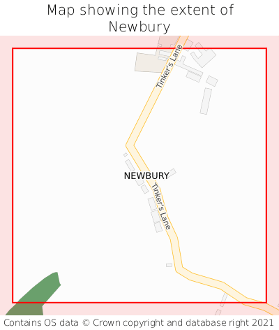 Map showing extent of Newbury as bounding box