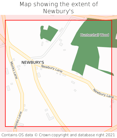 Map showing extent of Newbury's as bounding box