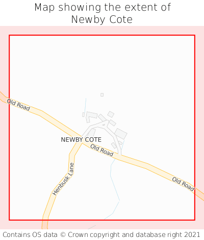 Map showing extent of Newby Cote as bounding box