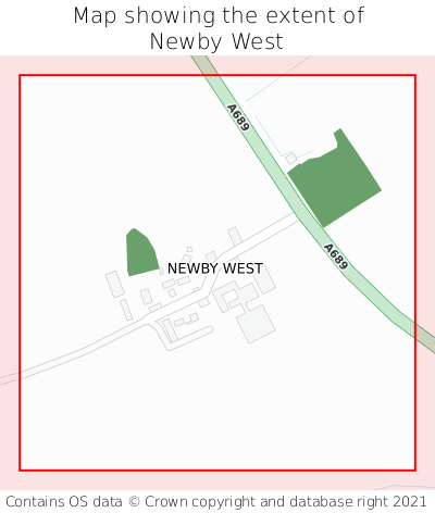 Map showing extent of Newby West as bounding box