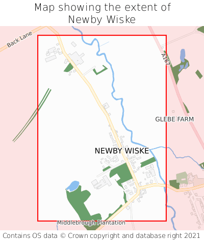 Map showing extent of Newby Wiske as bounding box