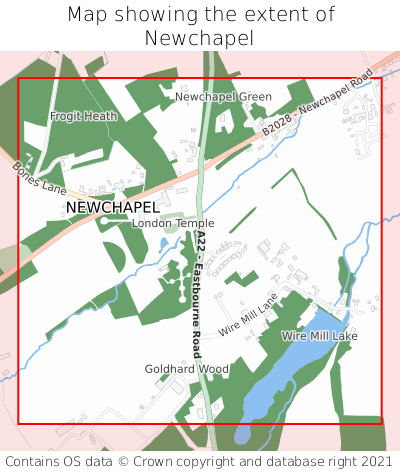 Map showing extent of Newchapel as bounding box