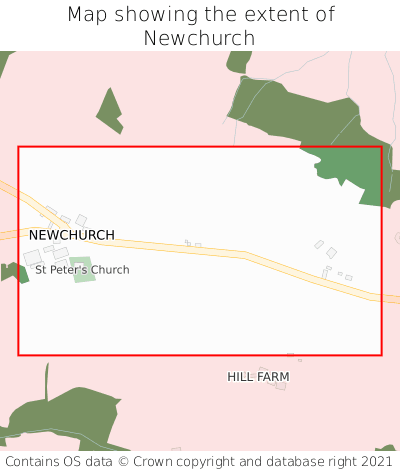 Map showing extent of Newchurch as bounding box