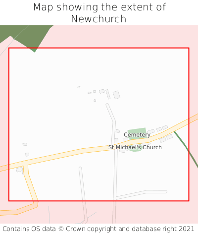 Map showing extent of Newchurch as bounding box