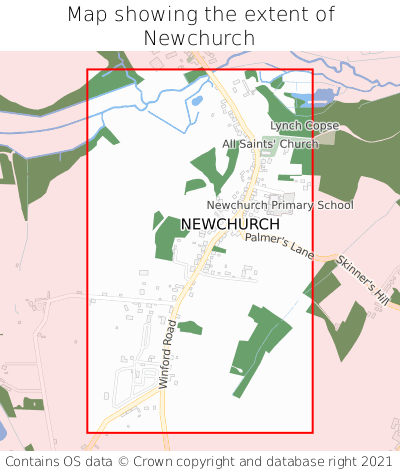 Map showing extent of Newchurch as bounding box