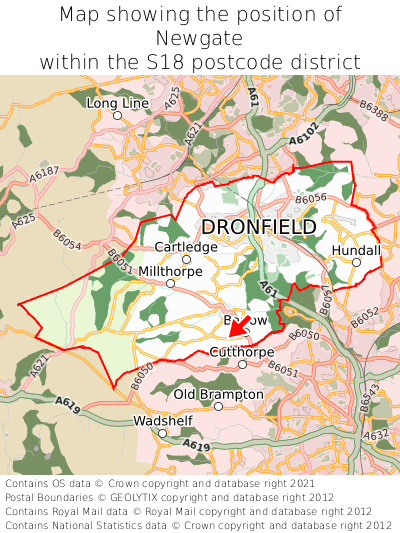Map showing location of Newgate within S18