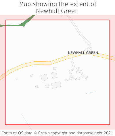 Map showing extent of Newhall Green as bounding box